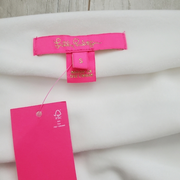 NWT Lilly Pulitzer One-shoulder Velour White Top (small) - Picture 4 of 9
